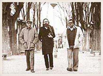 Miguel Delibes con Francisco Umbral y Manuel Leguineche.